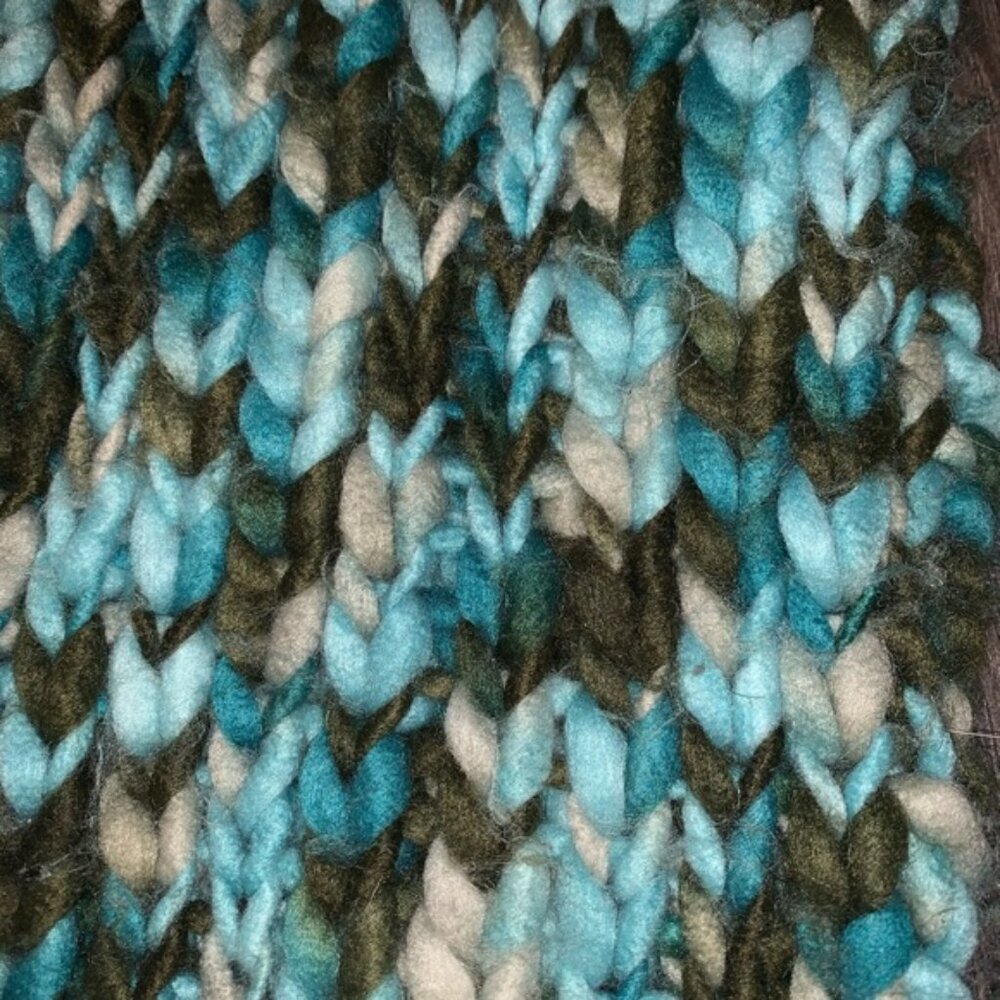 Blue & Green Knit Scarf - Picture 3 of 3